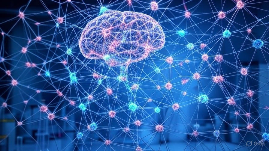 Illustration of a human brain with glowing synapses and neural connections, symbolizing spiking neural networks and brain‑like AI processing